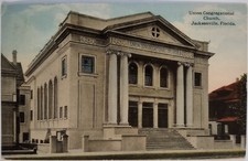 Union Congregational Church Jacksonville Florida Postcard Vintage 1914