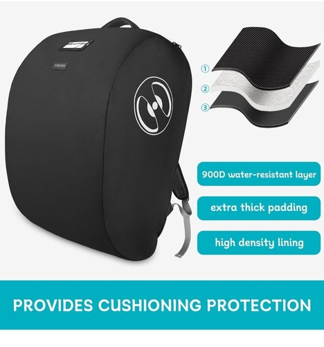 YOREPEK Sac de Voyage Siège Auto Rembourré pour Avion Compatible avec Siège Auto Doona - Photo 4/7