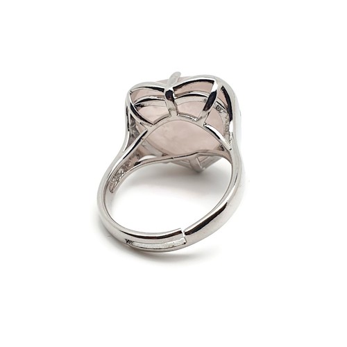 Ring Gemstone Heart Chakra Natural Crystal Adjustable Cocktail Silver Plated - Picture 38 of 121