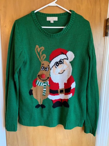 Christmas Sweater Santa Rudolph Size 