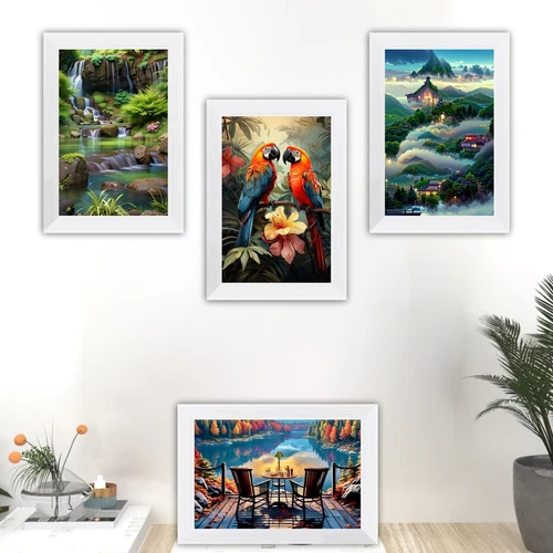 [Set of 3] A4 Certificate White Photo Frame Glass Front Wall Mounting Home Decor - Picture 6 of 7