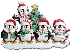 DIY (Do it Yourself) Blank Hanging Christmas Tree Ornaments Family of 5 Faces