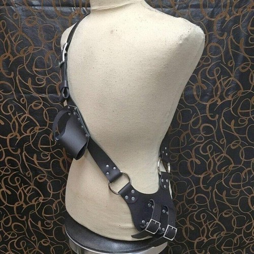 Pirate Leather Strap Costume Baldric Gun Sword Holster Flintlock Pistol Medieval - Picture 5 of 14