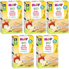5 HIPP BIO Organic BIRCHERIO Cereal with Apple & Banana from 6 Months 250g 8.8oz