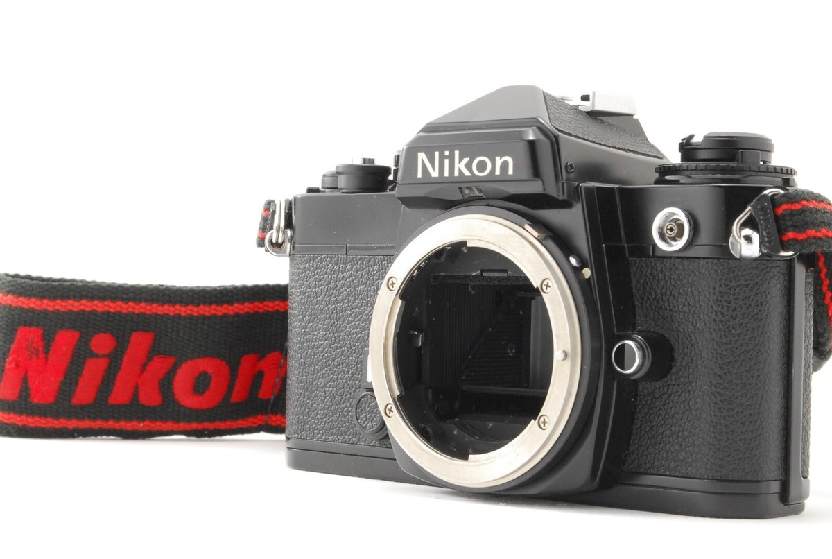 Near Mint w Strap] Nikon FE Black SLR 35mm Film Camera Body