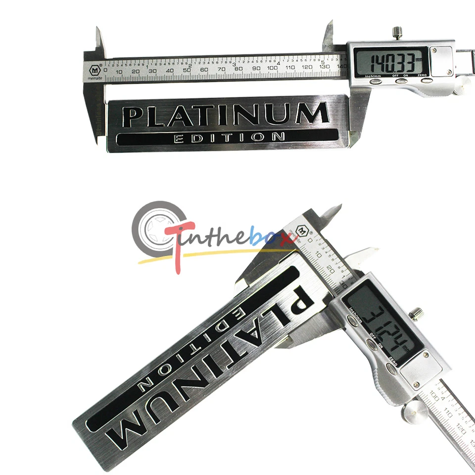 Pegatina insignia emblema moda aluminio coche con EDICIÓN PLATINO EE. UU. Stock Foto 4 de 4