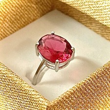 Red Ruby Ring 925 Sterling Silver Jewelry Oval Cut Size 6 7 8 9 lab-created