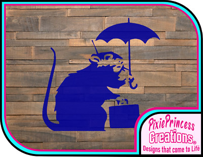 Banksy P Regenschirm Ratte Mylar 190 Schablone Airbrush Bastel Sprühfarbe Wand