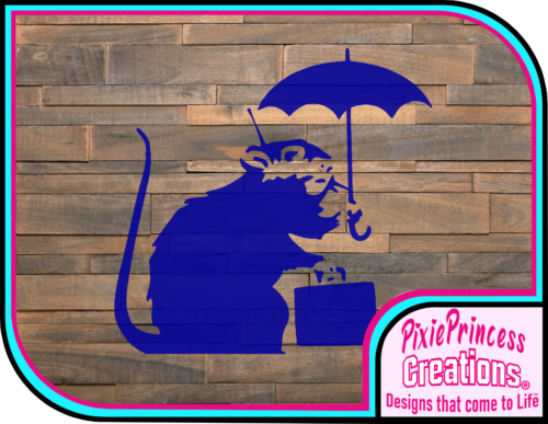 Banksy P Umbrella Rat Mylar 190 Stencil Airbrush Craft Spray Paint Wall Decor - Afbeelding 1 van 5