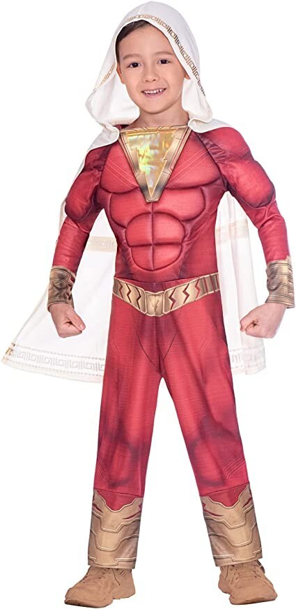 Boys DC Comics Licensed Muscle Chest Shazam Costume