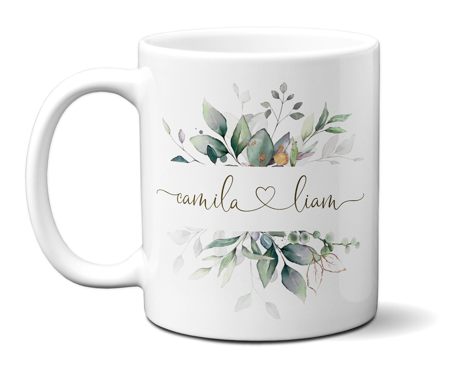 Couple Name & Heart Personalized Mug Custom Mr. And Mrs. Cup For Newlyweds G