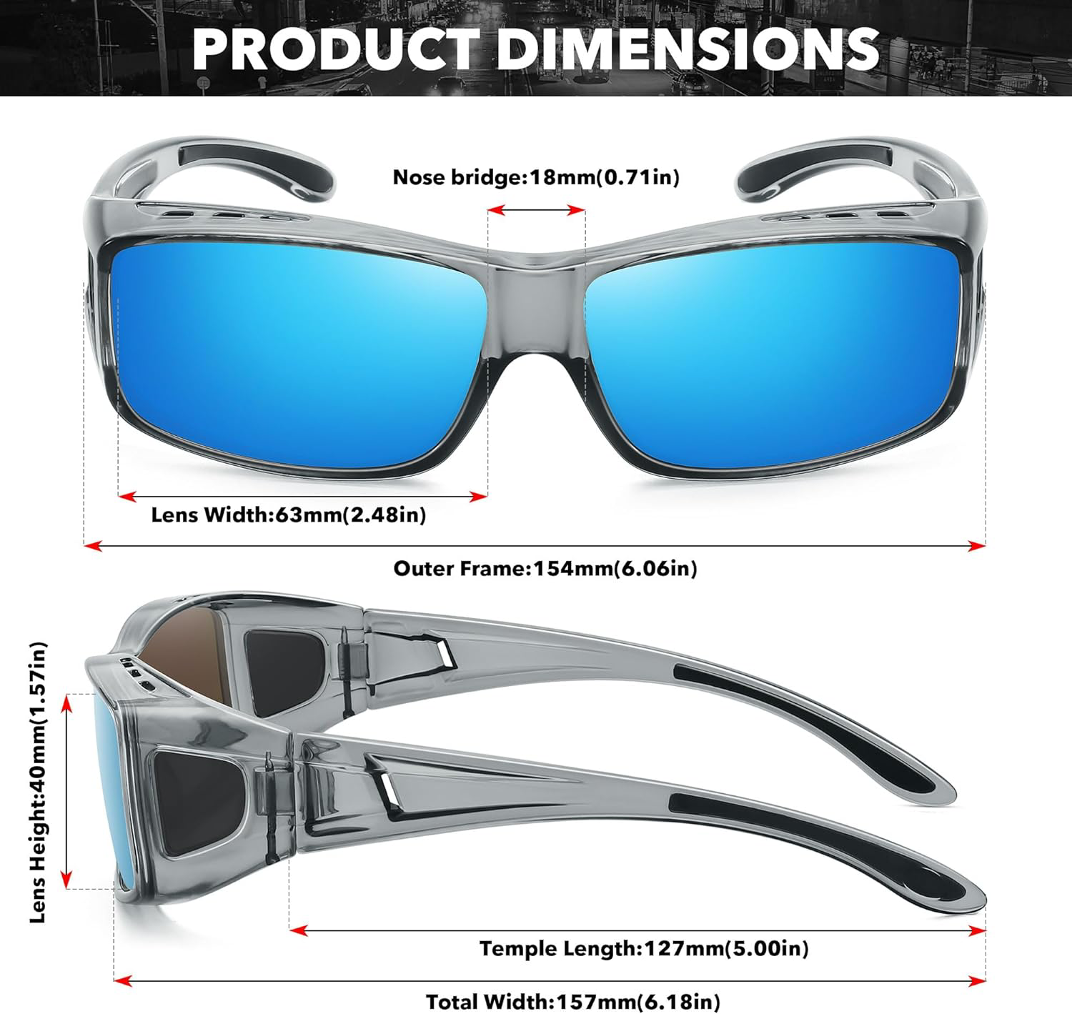 STORYCOAST Polarized Fit Over Glasses Sunglasses for Men Women Wrap