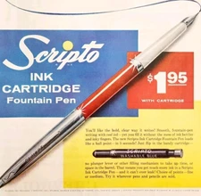 1958 Scripto Ink Cartridge Fountain Pen Advertisement Writing Instruments DWII15