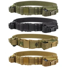Condor Outdoor Adjustable Nylon Tactical Belt w 2x Utility Pistol Mag Pouches TB