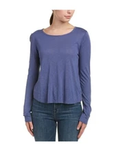 NWT Splendid Women's Slub Long sleeve Top Midnight Blue Size XL $80 K119