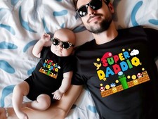 Super Daddio Shirt, Fathers Day Shirt, Super Mario Dad Tee, Super Kiddio, Gift