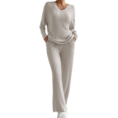 Womens Sleepwear Pajamas Set Woman Knit Sleep Nightshirt Home wear Nightwear Pj - Picture 16 of 16