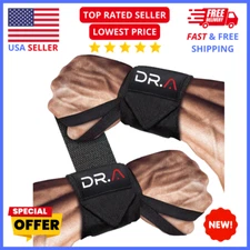 Heavy Duty Lifting Straps – Black Gym Wrist Wraps for Deadlifts & Strength