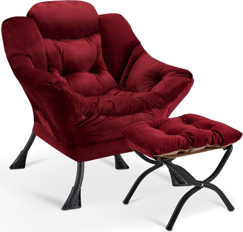 Accent Lazy Chair with Ottoman,Leisure Sofa Armchair with Footrest,Oversized Rea
