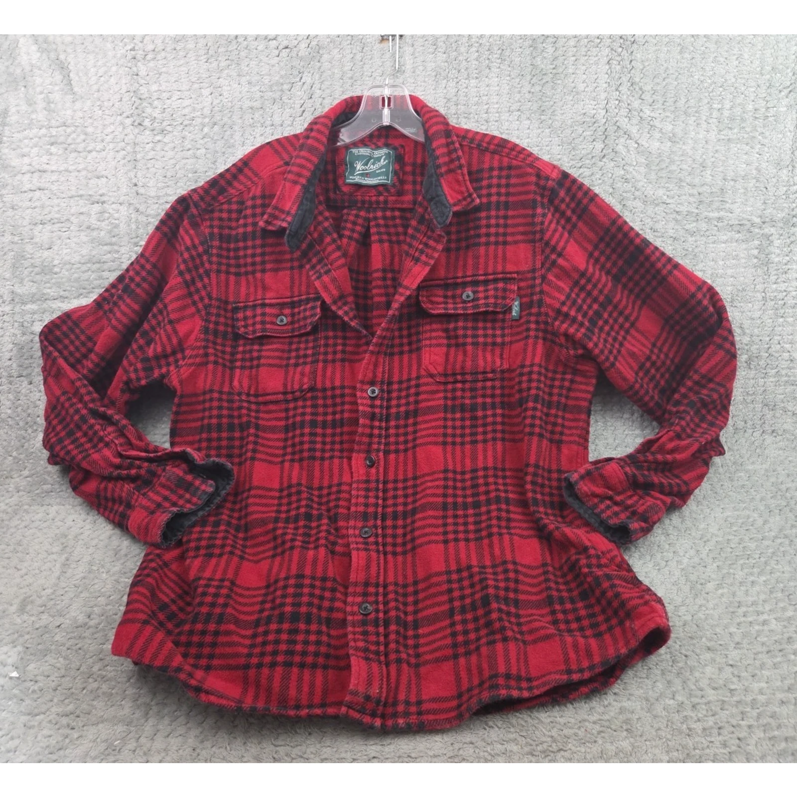 Woolrich Plaid Flannel Shirt Mens XXL Red Black Cotton Outdoor Workwear