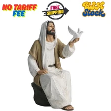 Jesus Christ Statue with Dove, Hand Painted Religious Figurine, 7 Inch Jesus ...
