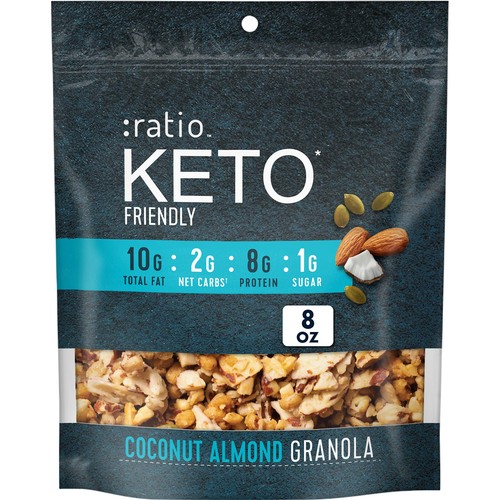 Ratio Trio Coconut Almond Granola Cereal 1g Sugar Keto Friendly 8 oz Resealab... - 第 1/8 張圖片