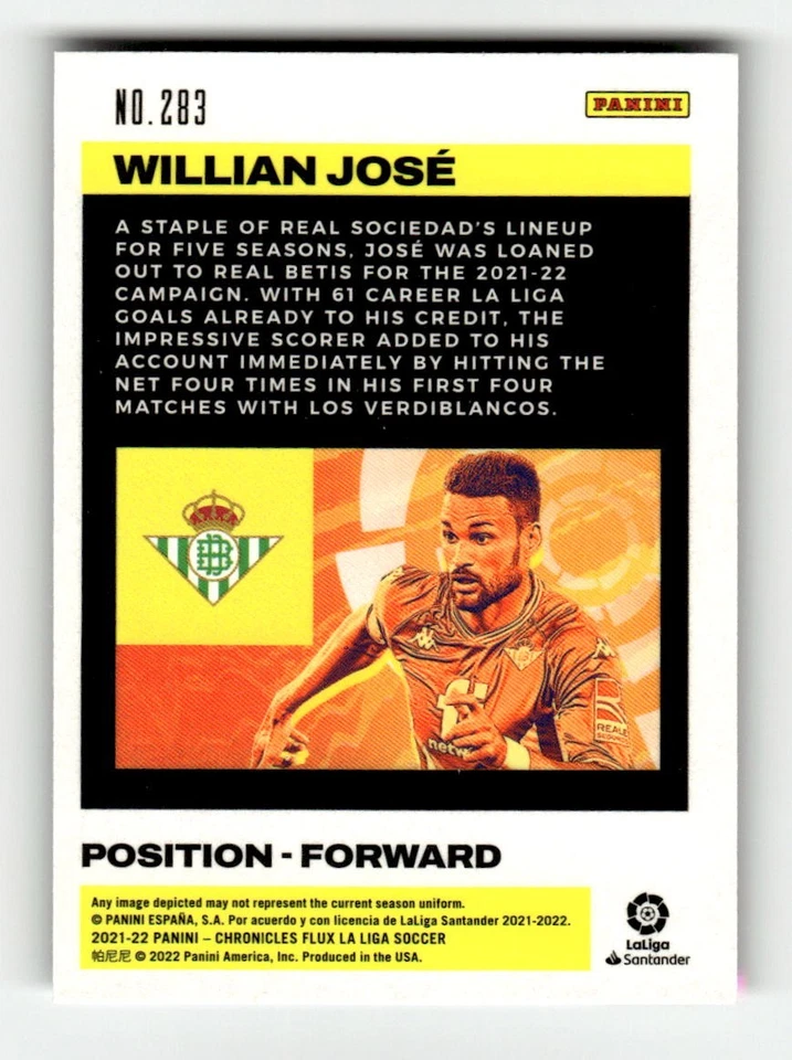 2021-22 Panini Chronicles #283 Willian José Flux La Liga - Image 2 of 2