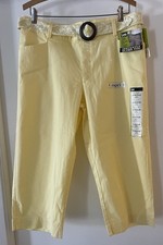 New Women  s Lee 14 Med Capris Stretch Yellow, Instantly Slimming