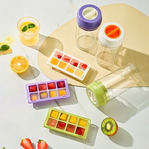 2 In 1 Ice Cube Tray Water Bottle Ice Compartment Water Bottle Flexible 500ML - Picture 9 of 15