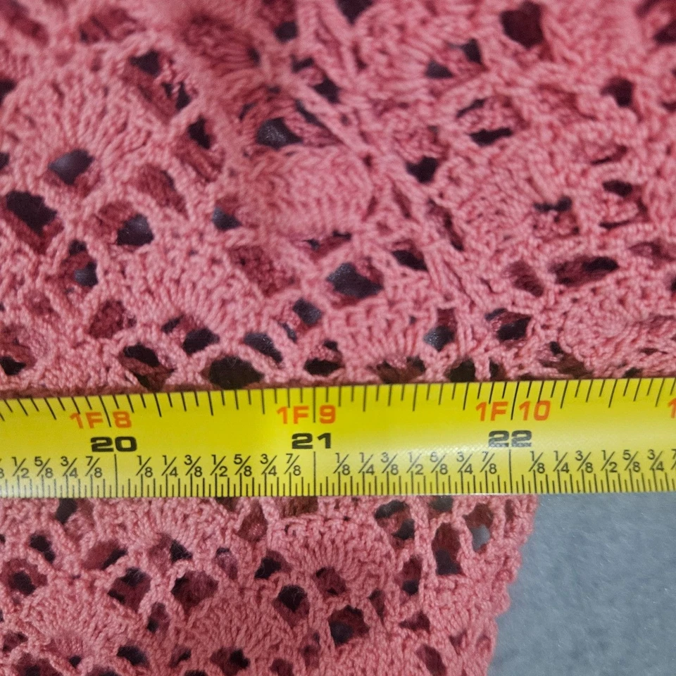 Cárdigan April Cornell Crochet Rosa Bordado Floral Talla Grande Foto 4 de 4