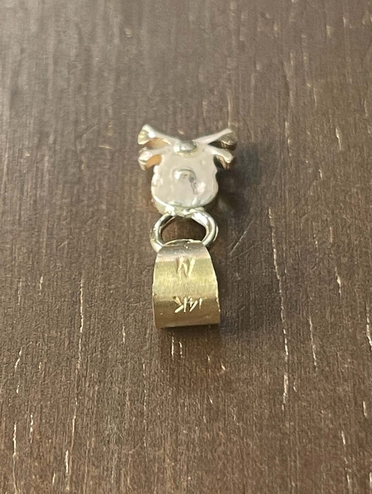 14K Solid Yellow Gold 3-Dimensional Tiny Skull an… - image 5