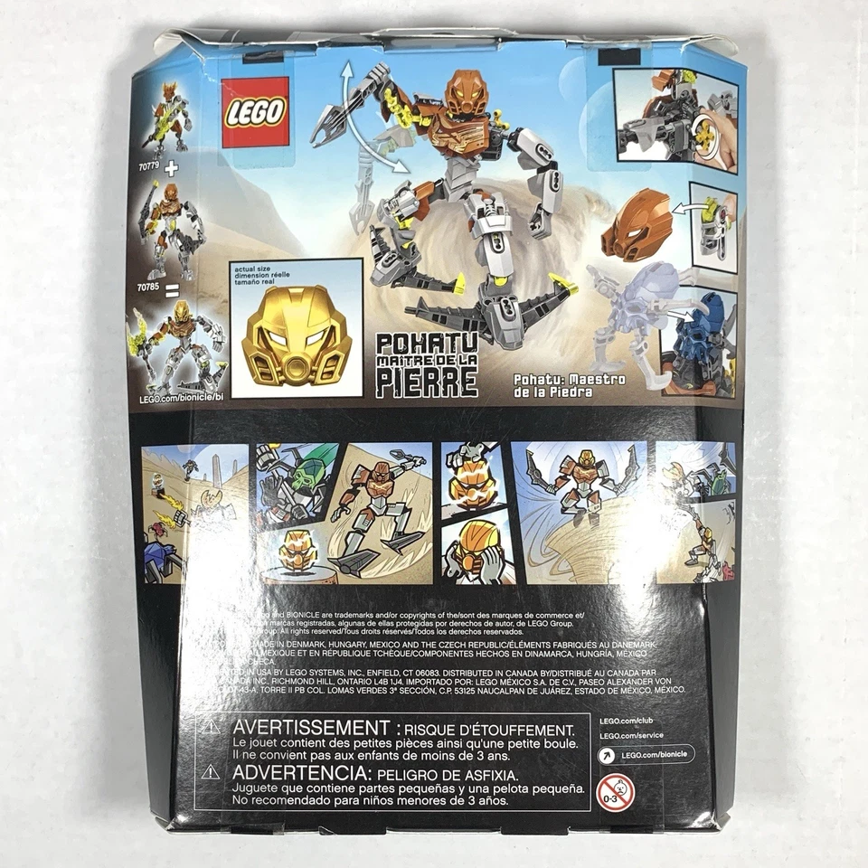 2015 LEGO Bionicle POHATU MASTER OF STONE Set 70785 (Incomplete w/ Box & Manual) - Image 2 of 4