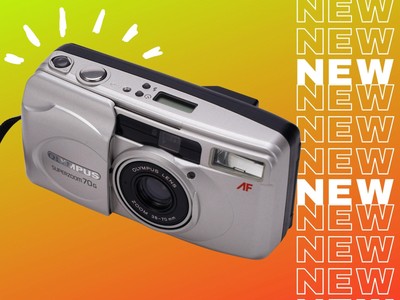 Olympus superzoom 70g   vintage 35mm film camera, point & shoot, autofocus,