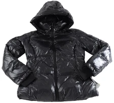 S13 New York Women's Down Puffer Jacket New M L XL XXL Black Glossy Hooded