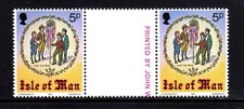 ISLE OF MAN #141 1978 CHRISTMAS MINT VF NH O.G GUTTER PAIR 