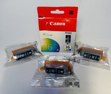 Canon PGI-35 CLI-36 Ink Cartridge Lot of 4 3Black, 1 Color Genuine OEM