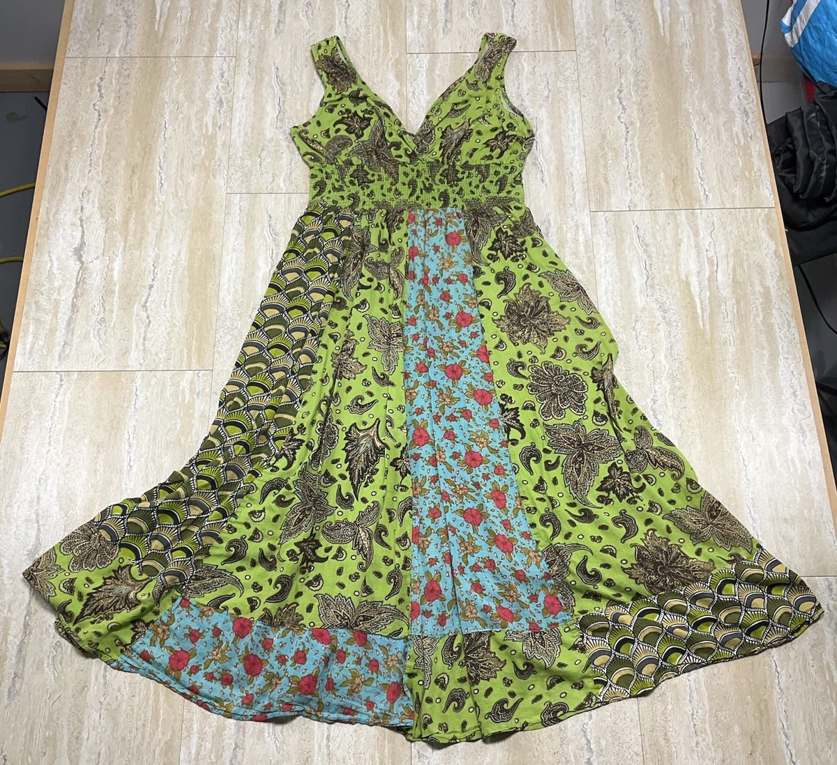 Robe Jane Ashley Taille M - Design Fleuri Bleu - Occasion Très Bon État