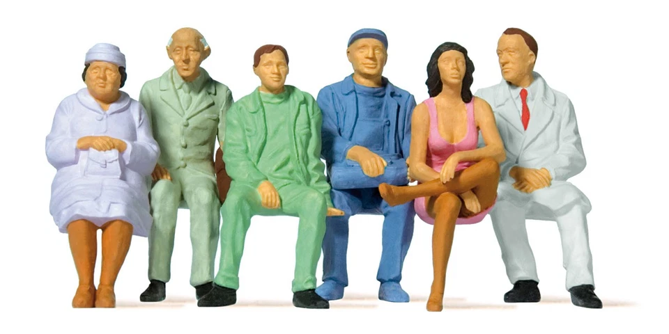 Preiser 63200 Set Figuras Pasajeros Sentados 1:32 Escala para Vía 1 - Imagen 1 de 1