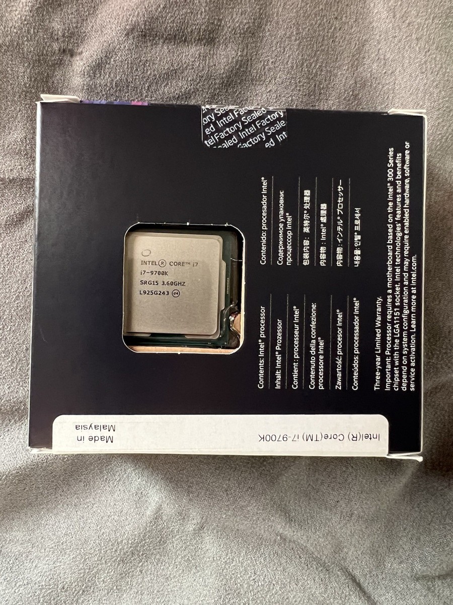 CPU Core i7 9700k Intel Core i7-9700K Processor (9th Gen Intel® Core™ i7, 3.6GHz