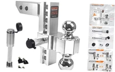 Adjustable Trailer Hitch (2-Inch Receiver), with 10 Inch 10 inch silver