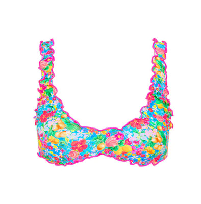 Kulani Kinis Lettuce Edge Slim Crop Bikini Top sz M  Mermaid Garden