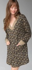 Natural Life Womens Floral Tunic Top S Boho Folk Pocket Long Sleeve Casual Artsy