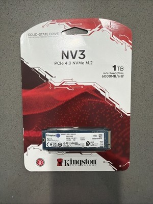 Kingston NV3 1TB PCIe 4.0 NVMe M.2 Internal SSD 6000MB/s SNV3S/1000G