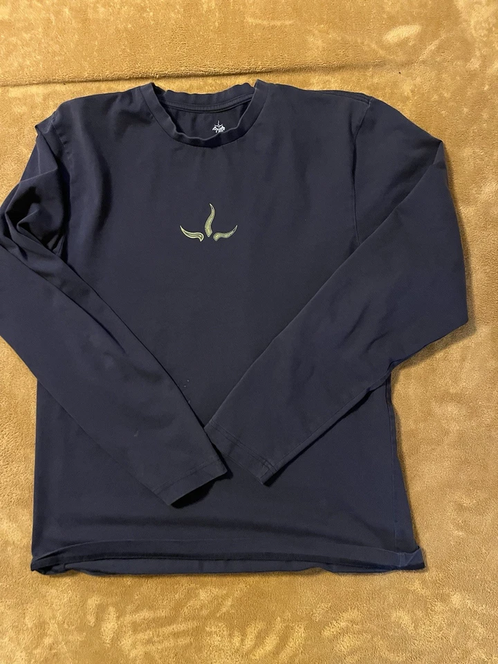 Prana Black Long Sleeve Crewneck Shirt Front And Back Print Mens Large - Image 2 of 4