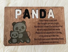 Wood Puzzle Panda Puzzle Poetry Child's Puzzle Gift