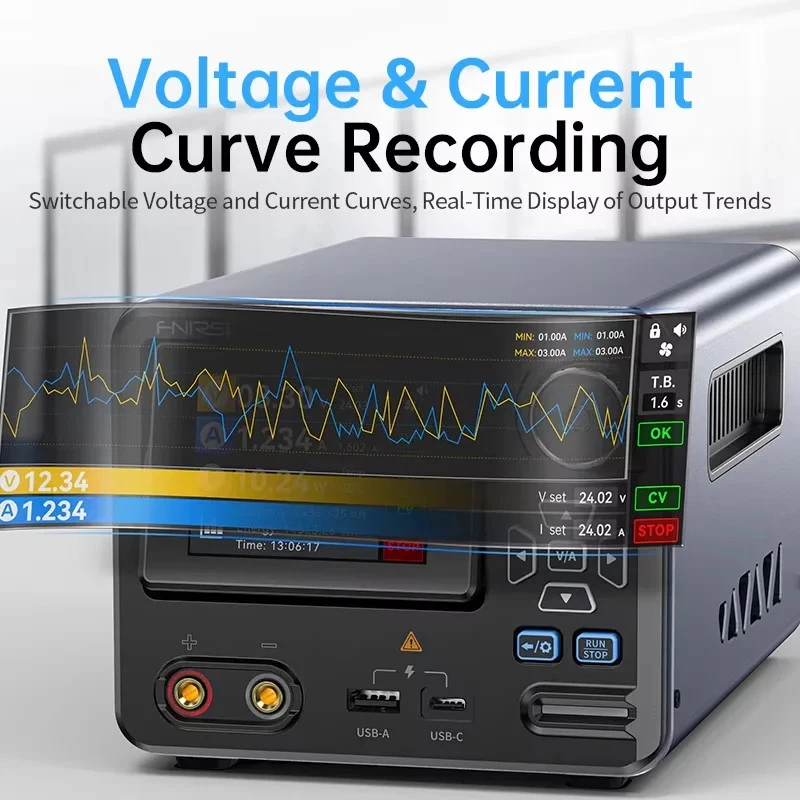 FNIRSI IPS3608 Adjustable CNC DC Power Supply 36V 8A Voltage Regulator PD3.0/QC - Image 3 of 4