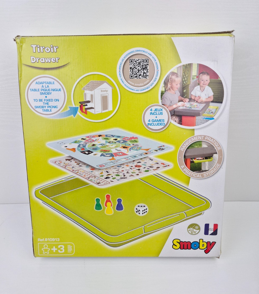 Smoby picnic table with storage and games