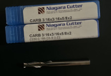 2 NIAGARA N85271 CARBIDE END MILLS 3/16 X 3/16 X 5/8 X 2 IN BOX NEVER USED .
