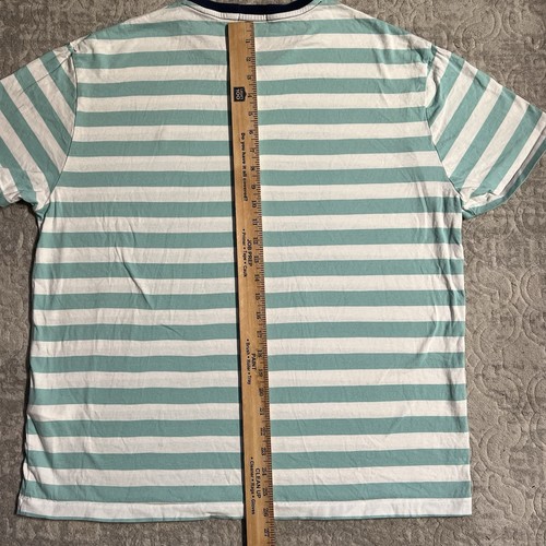 Polo Ralph Lauren Herren T-Shirt Streifen Rundhals Kurzarm L Mint Weiß - Bild 6 von 7