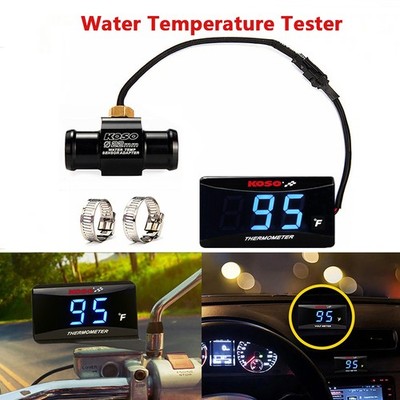 KOSO Motorcycle Water Temperature Gauge 32~248°F Fahrenheit Meter+22mm Sensor
